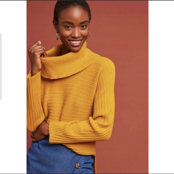 Moth by Anthropologie Ribbed Knit Turtleneck Sweater - Picture 1 of 13